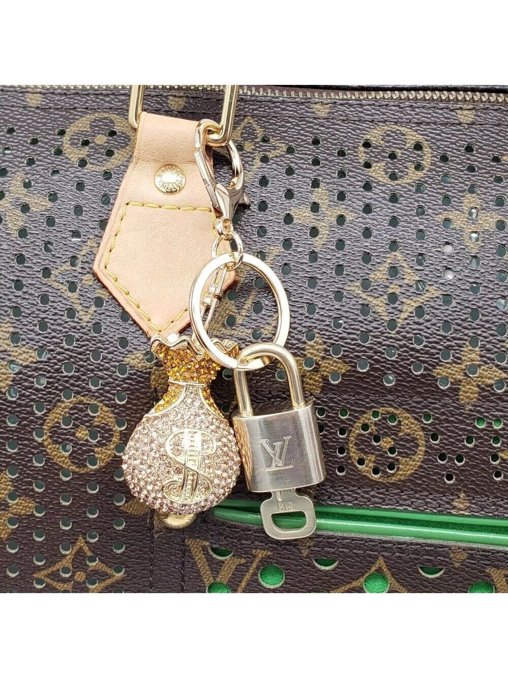 Authentic Louis Vuitton Lock & Key with unbranded Bagcharm, Keycharm, Keychain